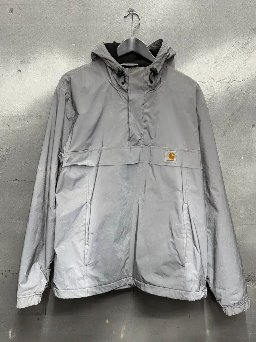 Carhartt Nimbus Pullover Reflective WIP Jacket Grey | Freeze Print 