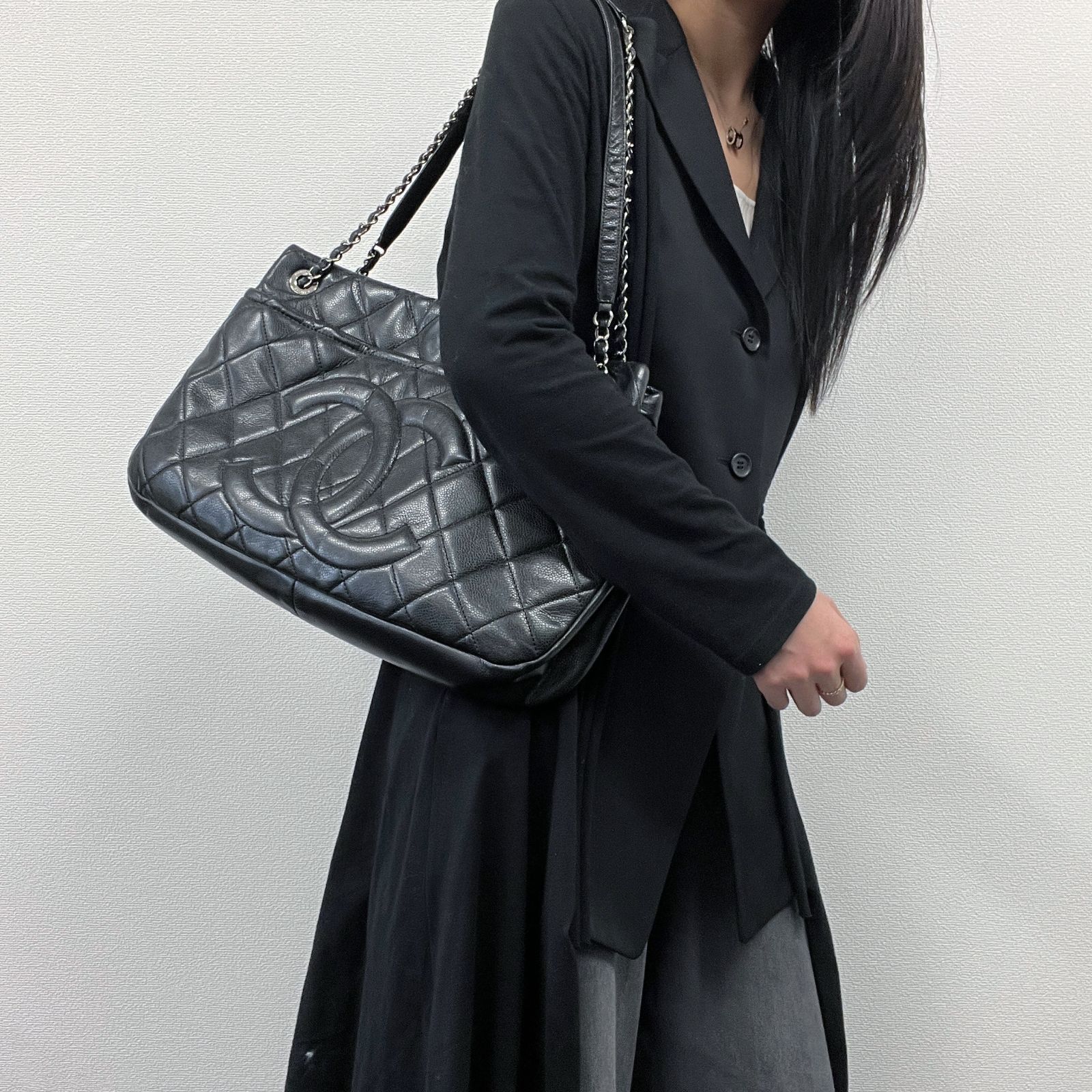 中古】CHANEL シャネル ココマーク マトラッセ ショルダーバッグ