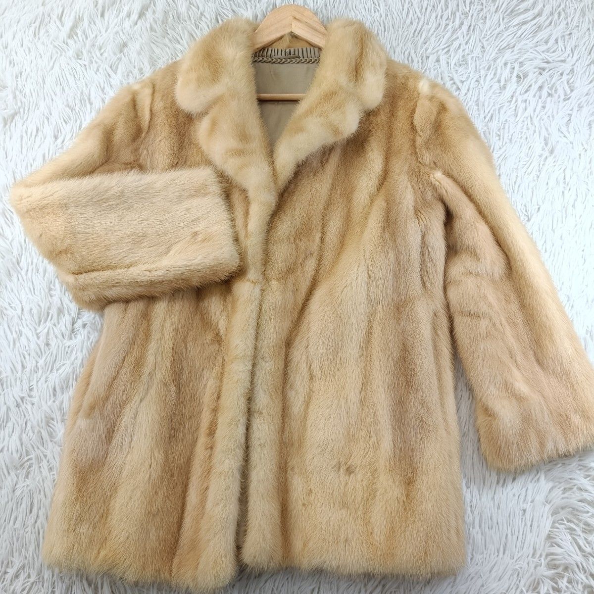 【美品】MINKFUR ミンクファー/パステルミンク/ファーコート ハーフコート パステルミンク ファーコート ミンクコート リアルファー 貂 本毛皮