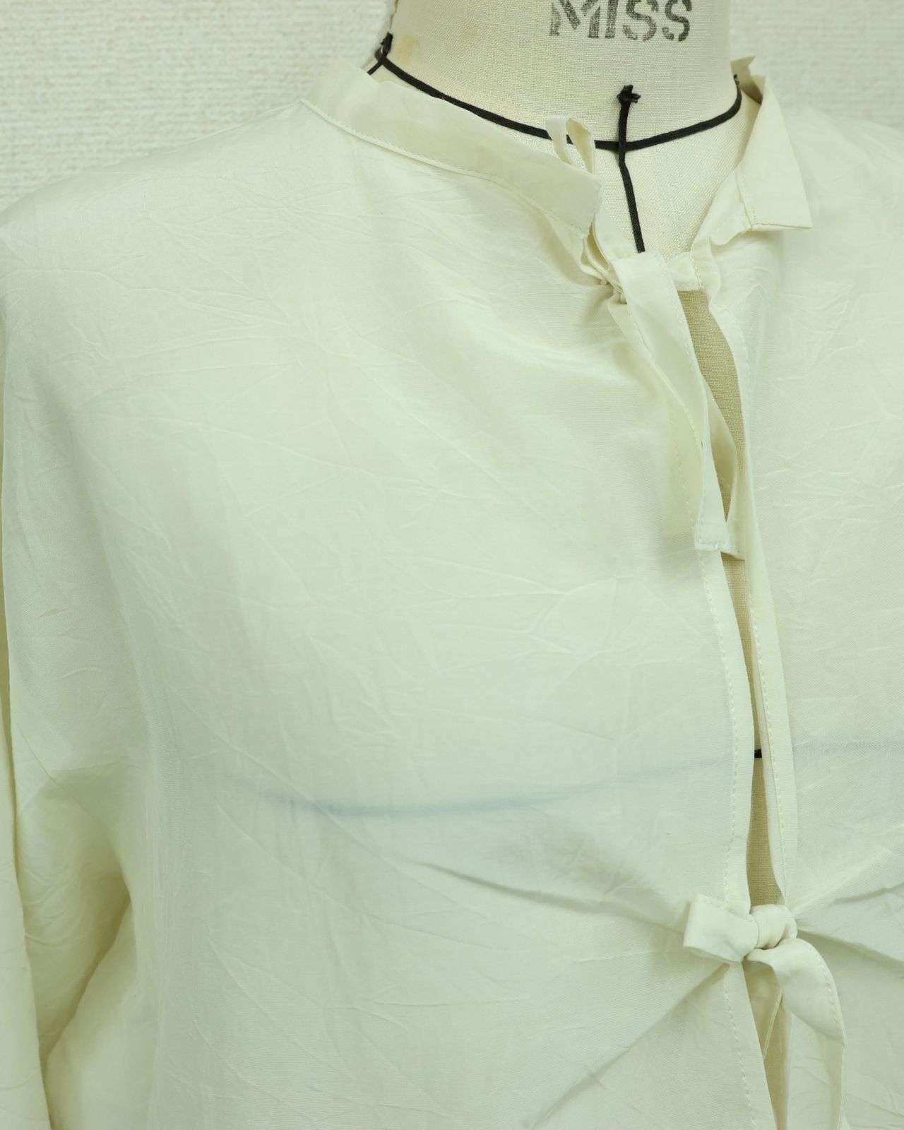 MEYAME メヤメ COTTON SILK BLOUSE JACKET SAX コットン シルク