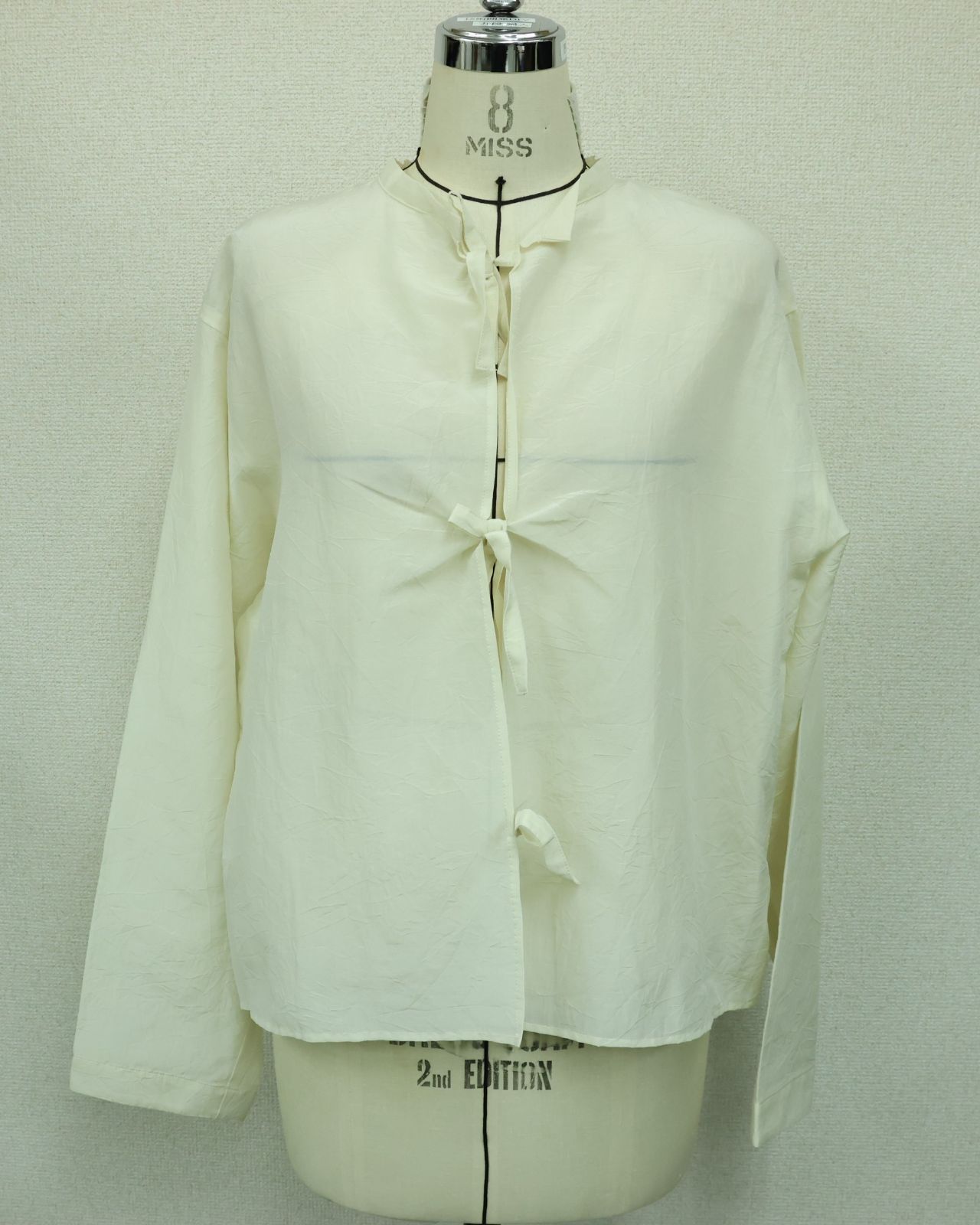 MEYAME メヤメ COTTON SILK BLOUSE JACKET SAX コットン シルク