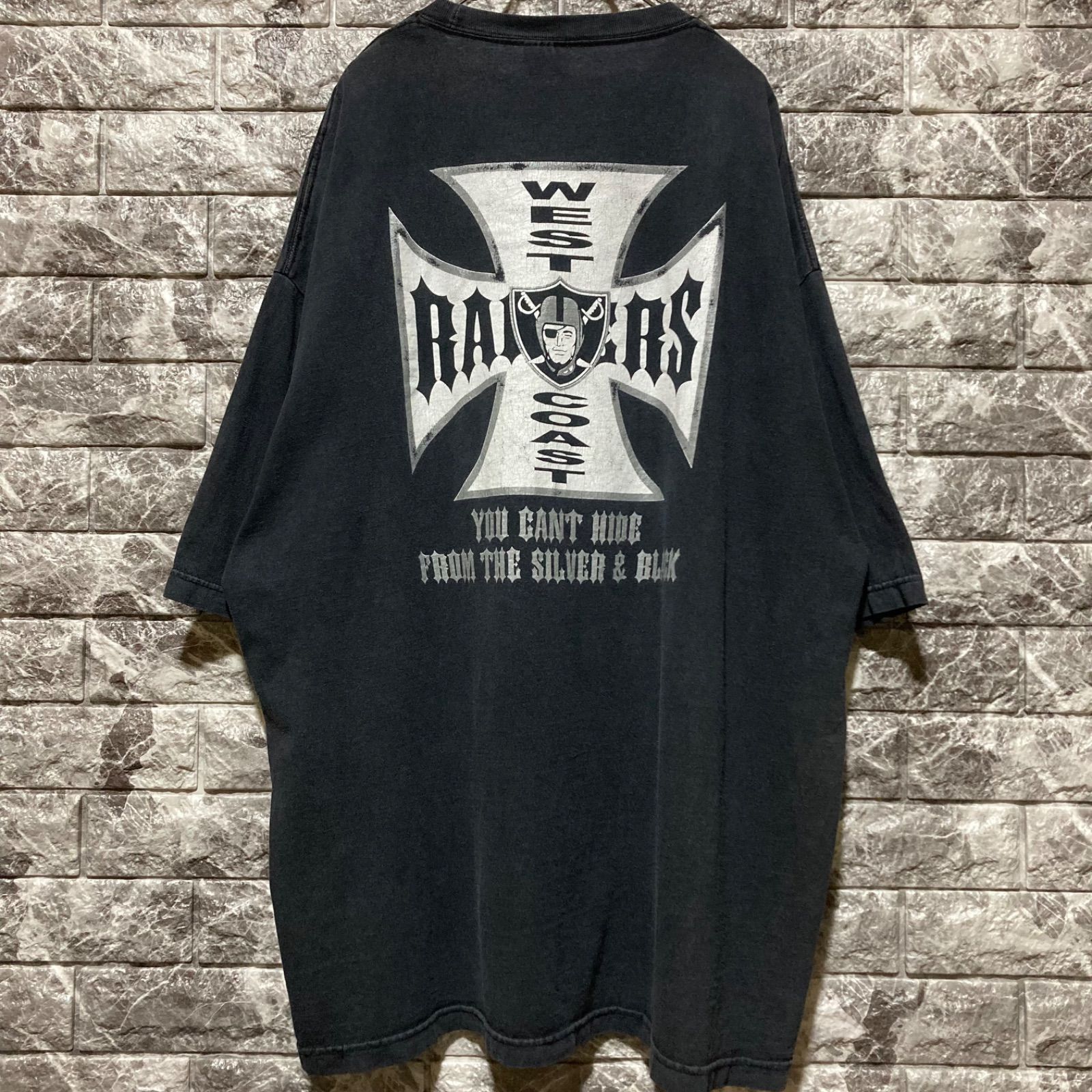 WEST COAST RAIDERS Tシャツ 3XL レイダース 黒 鬼フェード 超フェード