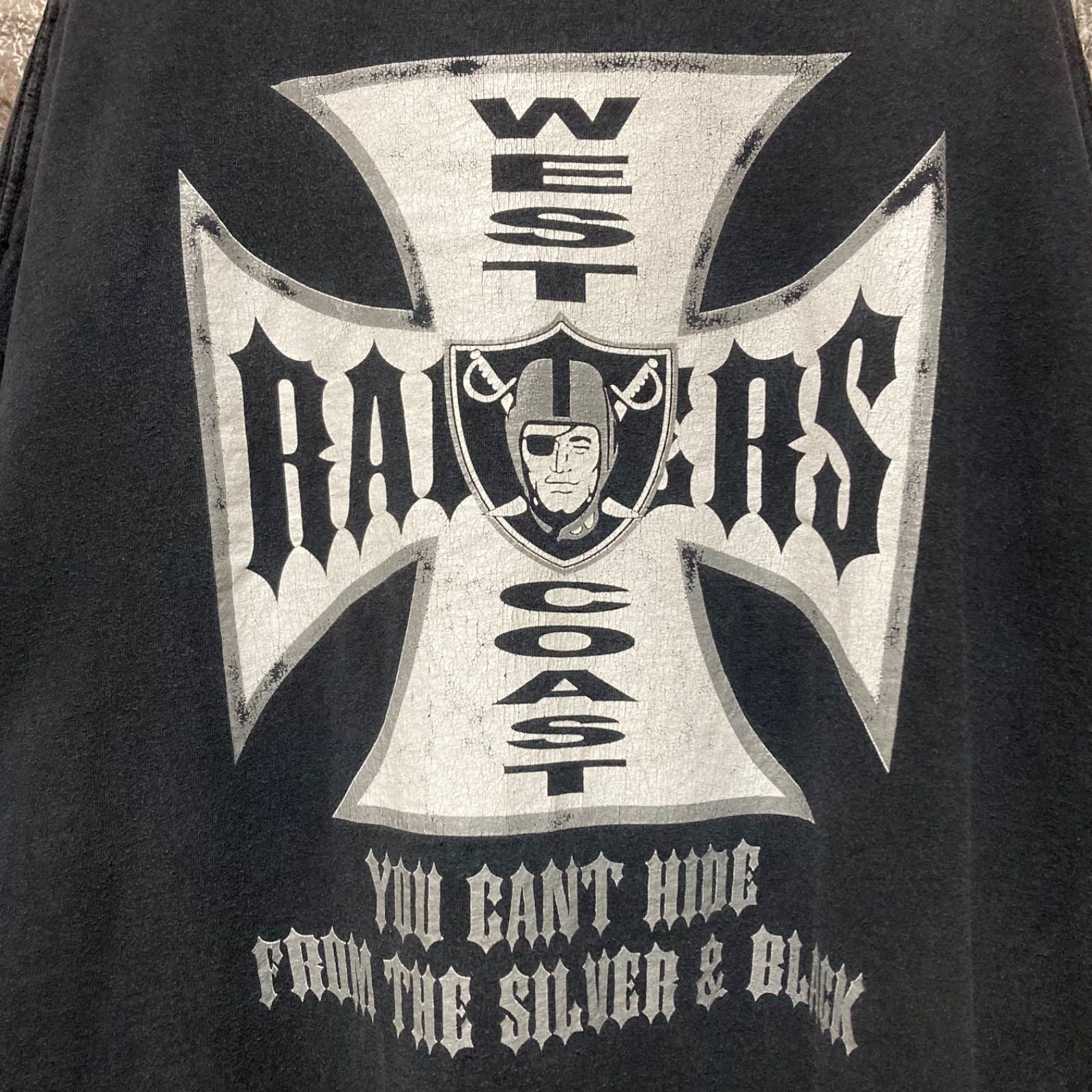 WEST COAST RAIDERS Tシャツ 3XL レイダース 黒 鬼フェード 超フェード