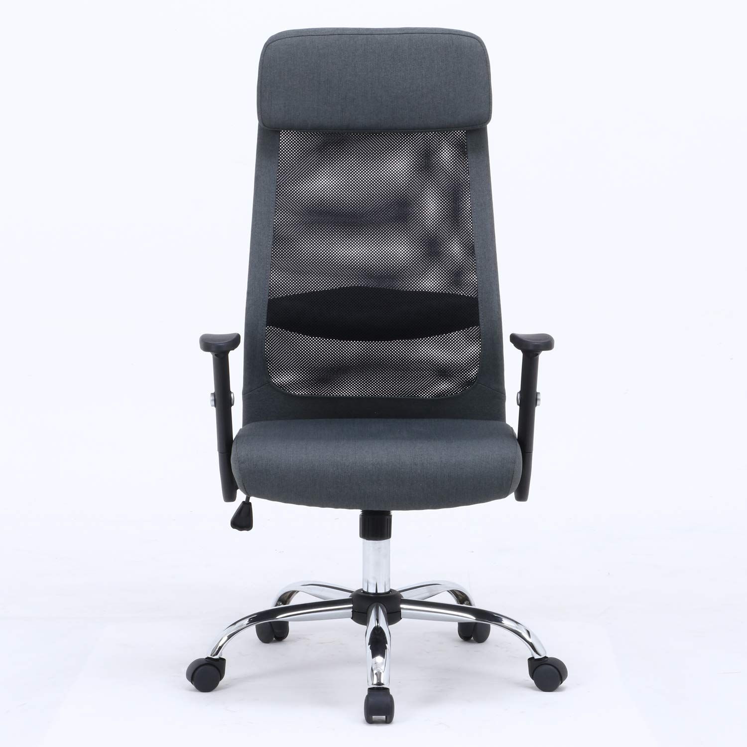  不二貿易 オフィスチェア 座面高43~51cm ダークグレー メッシュ 肘高さ調整 ランバーサポート Mix 38069 北欧デザインチェア オフィスチェア ワークチェア 椅子 チェア