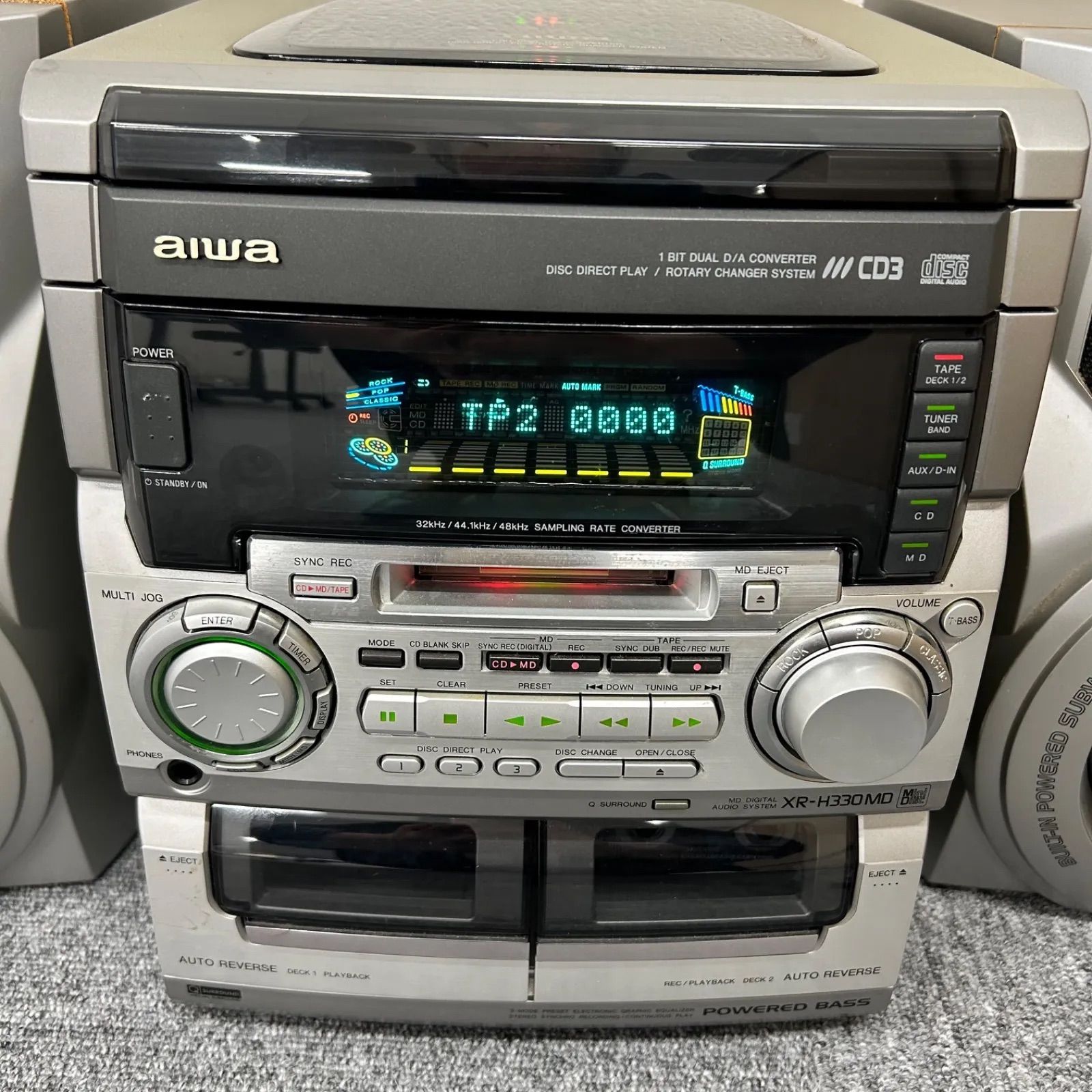 aiwa ミニコンポXR-H330MD レトロ - メルカリ