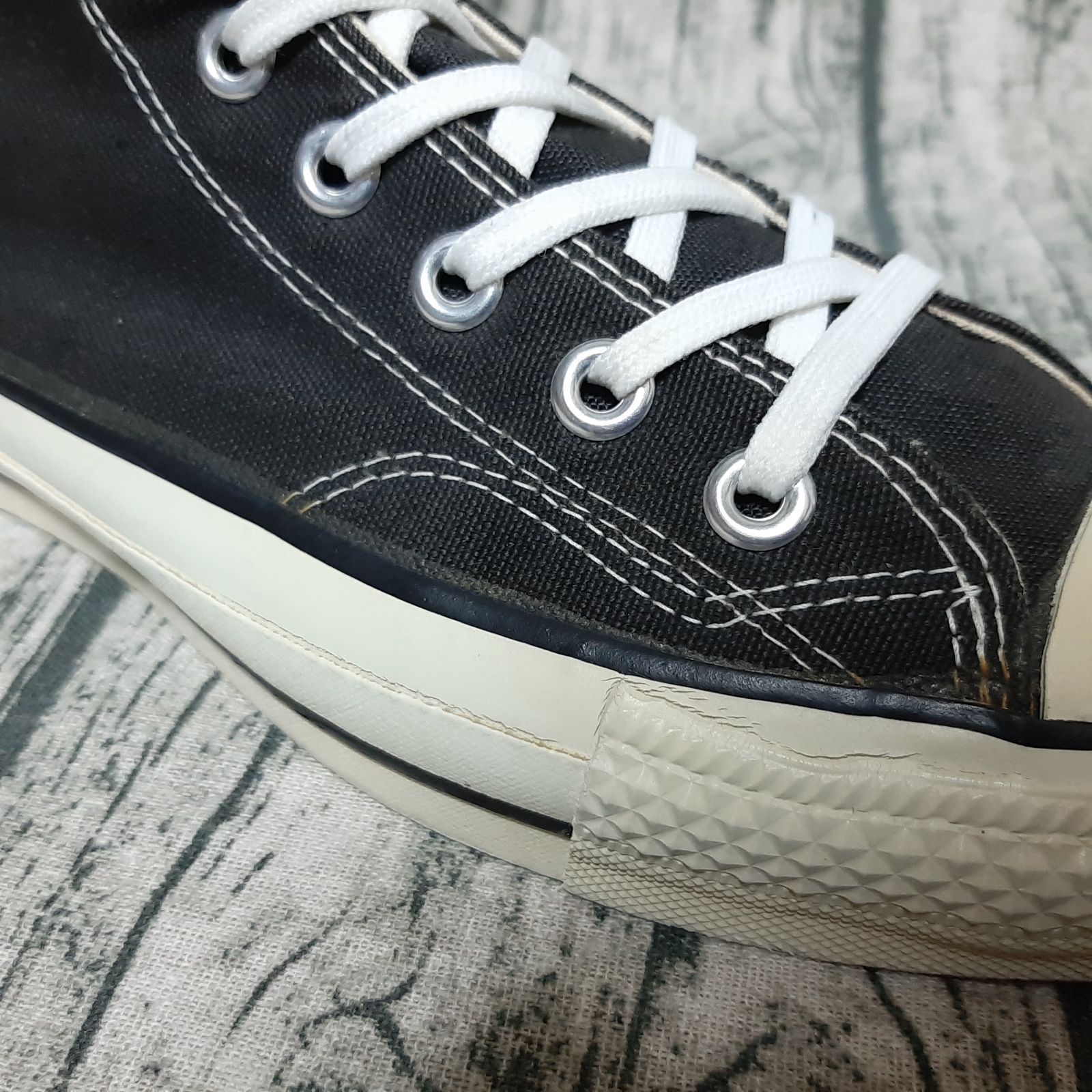 26cm / US 7.5】80s 当て布 サイドステッチ 囲みロゴ USA製 CONVERSE
