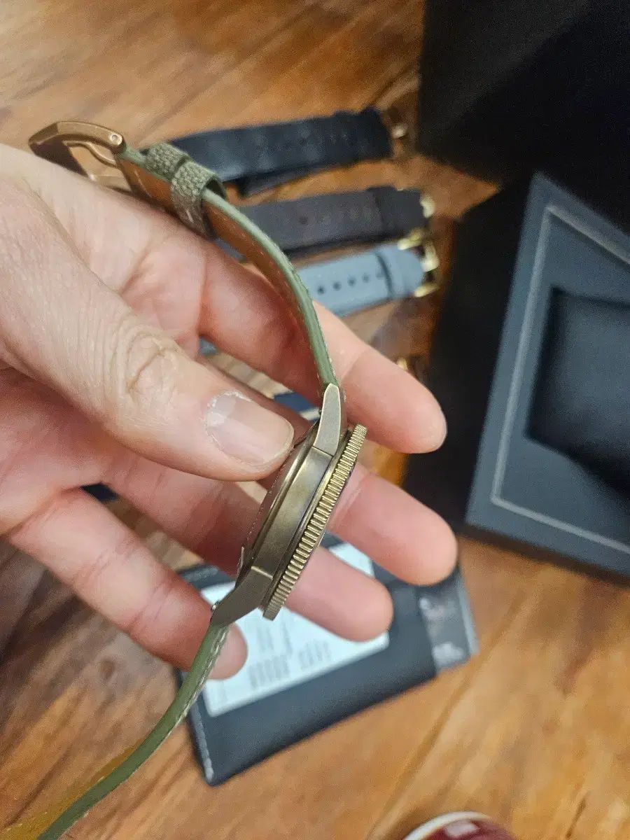  ラド キャプテンクック デニム盤 BRONN フルセット ストラップ モックネック 自動巻き時計 腕時計(アナログ)