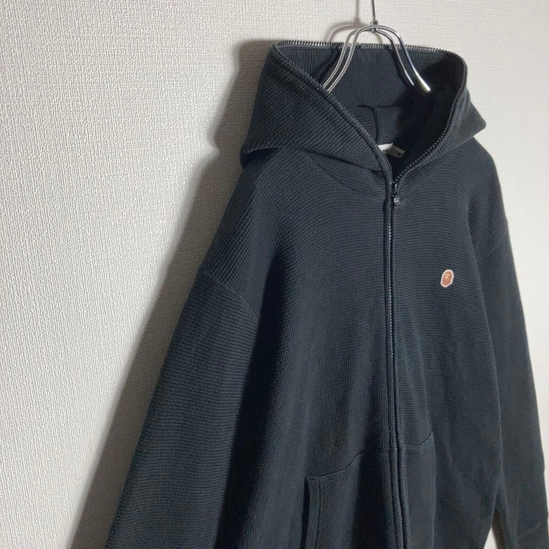 A Bathing Ape フルジップパーカー サーマル 黒 M - メルカリ