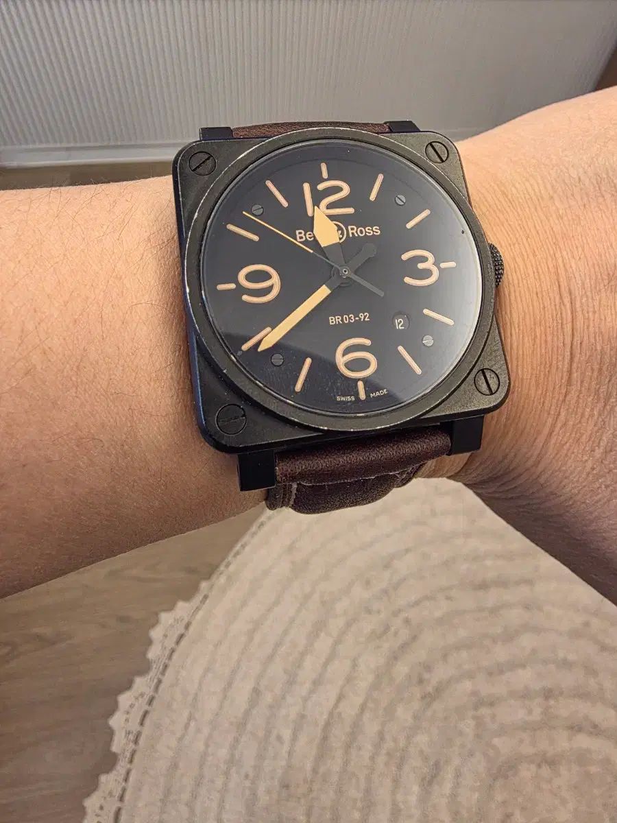  版|校 ベルアンドロス BR 03-92 ヘリテイジ ブラック PVD 柔らか素材 自動巻き時計 腕時計(アナログ)