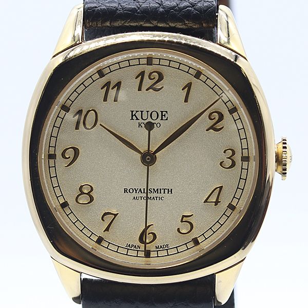 稼動 箱|保付 クオ キョウト AT|自動巻 ロイヤルスミス シャンパン文字盤 メンズ腕時計 0080300 2DKT IKE ABC18709