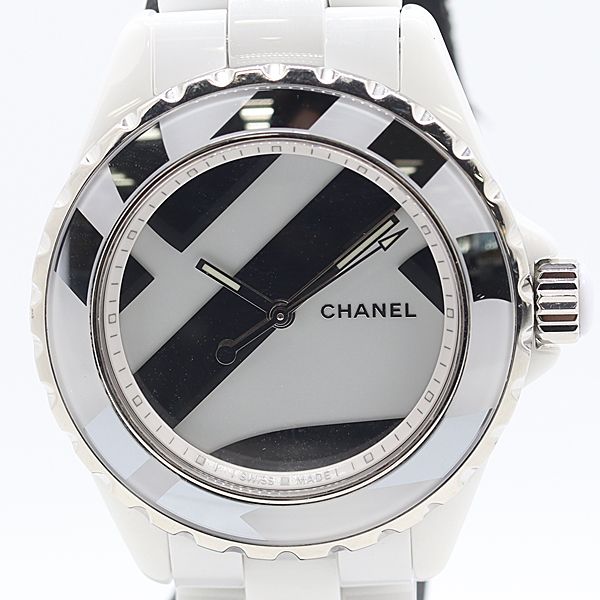稼動 シャネル AT|自動巻 H5582 J12 アンタイトル 12200本 白|シルバー文字盤 メンズ腕時計 0063030 2DKT IKE ABC18711