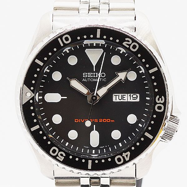 保 稼働 セイコー 7S26-0020 ダイバーズ AT|自動巻 ブラック文字盤 メンズ腕時計 0002200 2BKT MTY ABC18744