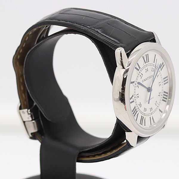  稼働 カルティエ WSRN0021 ロンドソロ AT|自動巻 シルバー文字盤 メンズ腕時計 0001320 2BKT MTY ABC18742 羽織り 自動巻き時計 腕時計(アナログ)