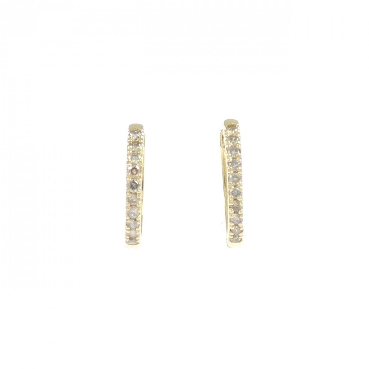 K18YG ダイヤモンド フープ ピアス 0.10CT 【公式通販】