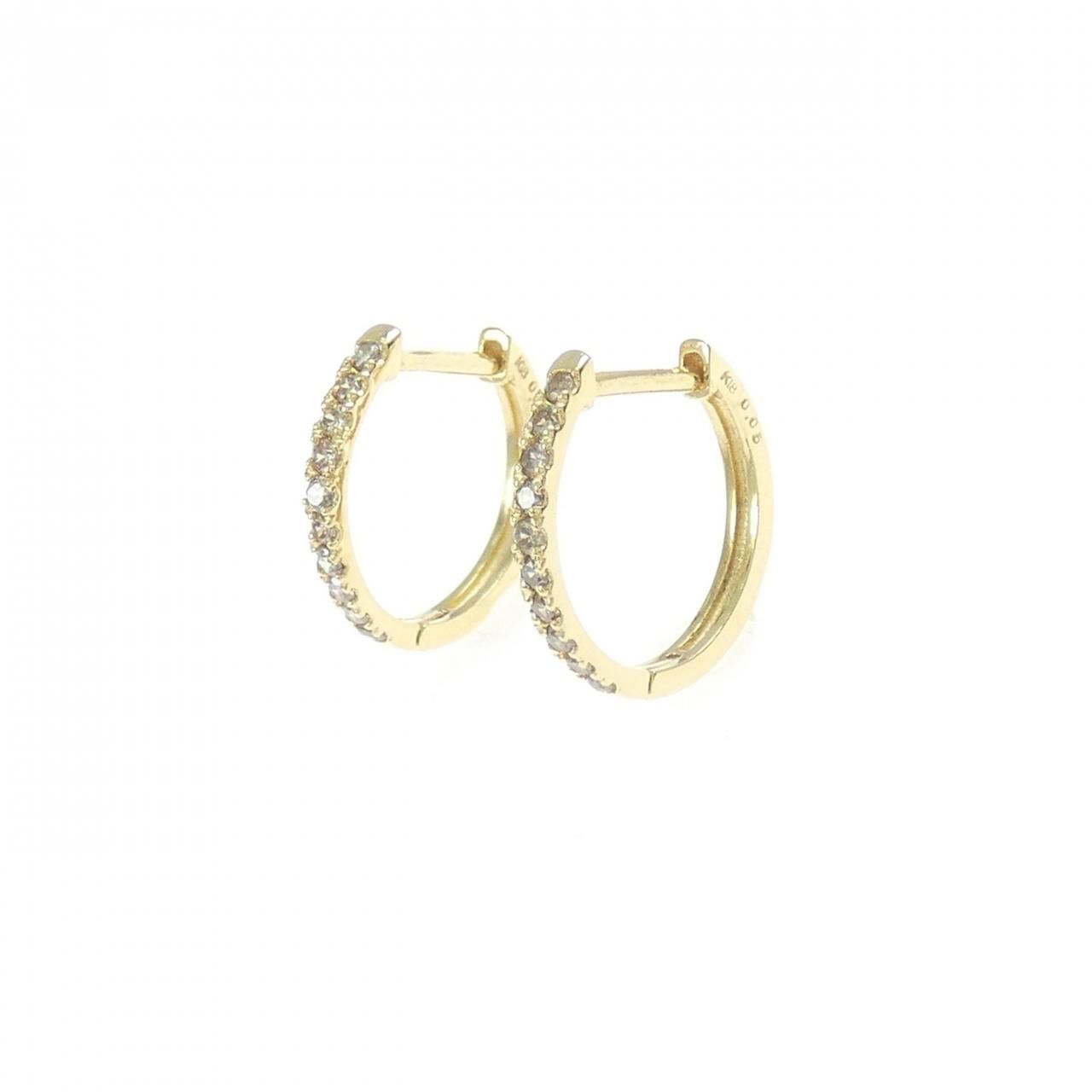 K18YG ダイヤモンド フープ ピアス 0.10CT 【公式通販】
