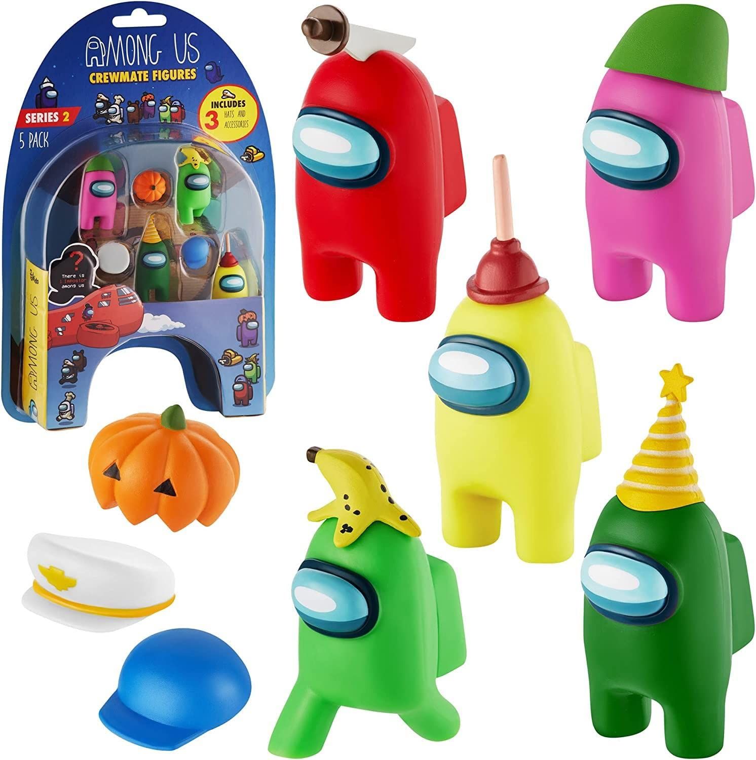 新品 P.M.I. クルーメイトフィギュア | 1パックに16個のコレクターのうち5つのおもちゃ | 皮をむいたものと詰まったものを含む | 隠れた詐欺師1個 | 帽子3個付きミニおもちゃ | 子供のおもちゃ