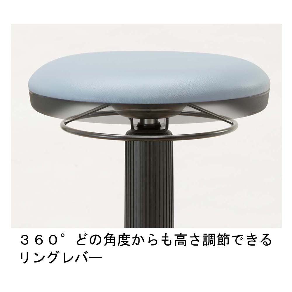  ナカバヤシ 丸椅子 キャスター付き 診察椅子 抗菌PVCレザー グレーブルー RZR-104GYB オフィスチェア ワークチェア 椅子 チェア