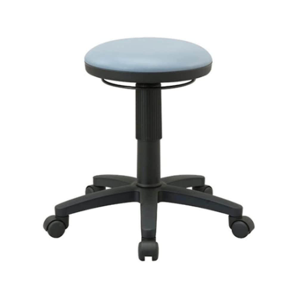 ナカバヤシ 丸椅子 キャスター付き 診察椅子 抗菌PVCレザー グレーブルー RZR-104GYB