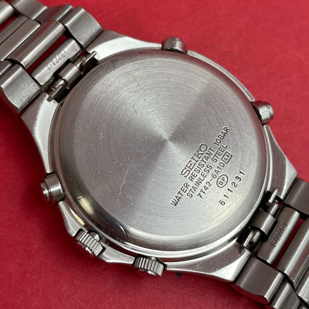 SEIKO スピードマスター 7T42-6A10 クロノグラフ アラーム セイコー