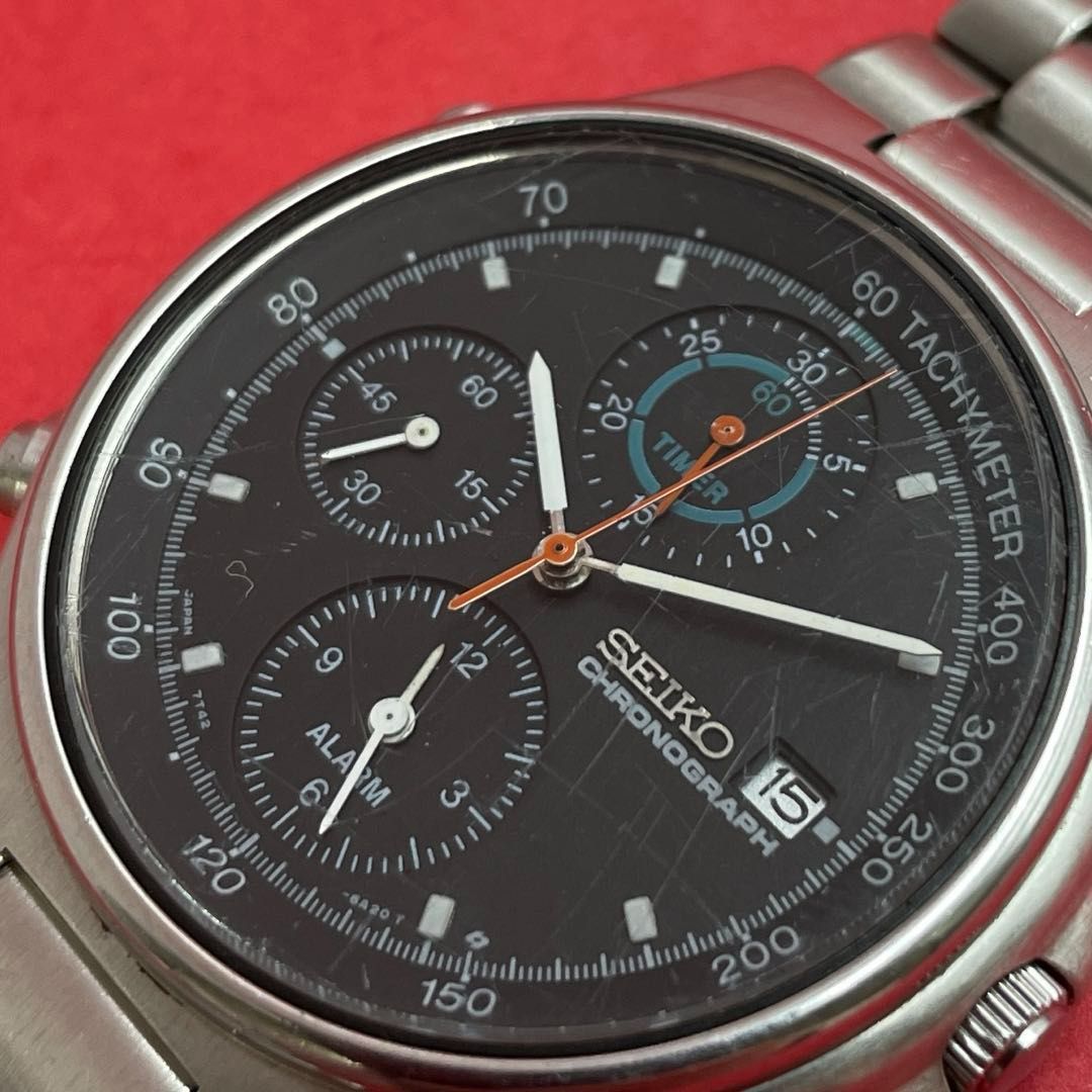 SEIKO スピードマスター 7T42-6A10 クロノグラフ アラーム セイコー