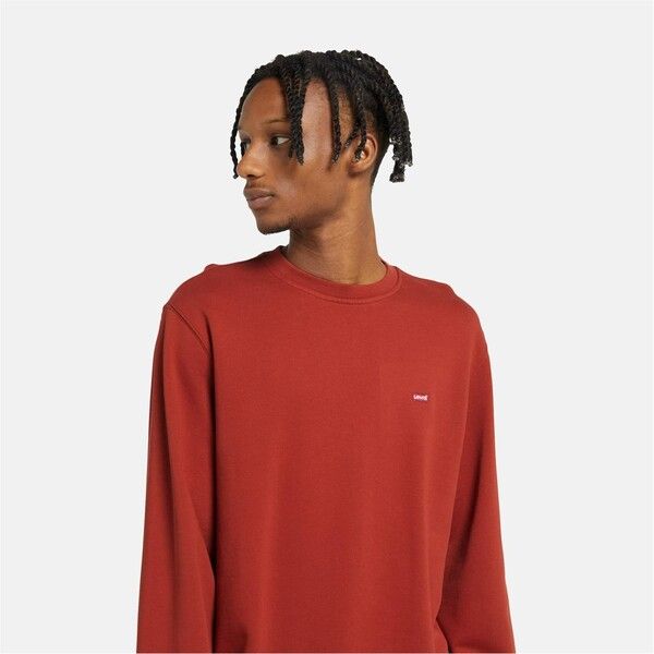 リーバイス メンズ アウター ニット・セーター クルーネック セーター Levis New Original Crew Neck Sweater Etruscan Red レッド
