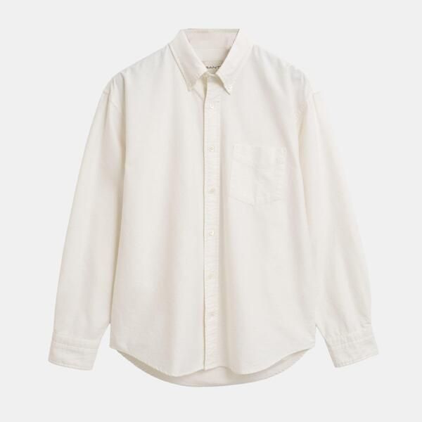 数量限定，2025 ガント メンズ トップス シャツ オックスフォード Gant Rel Heritage Oxford Shirt Cream クリーム 長袖シャツ