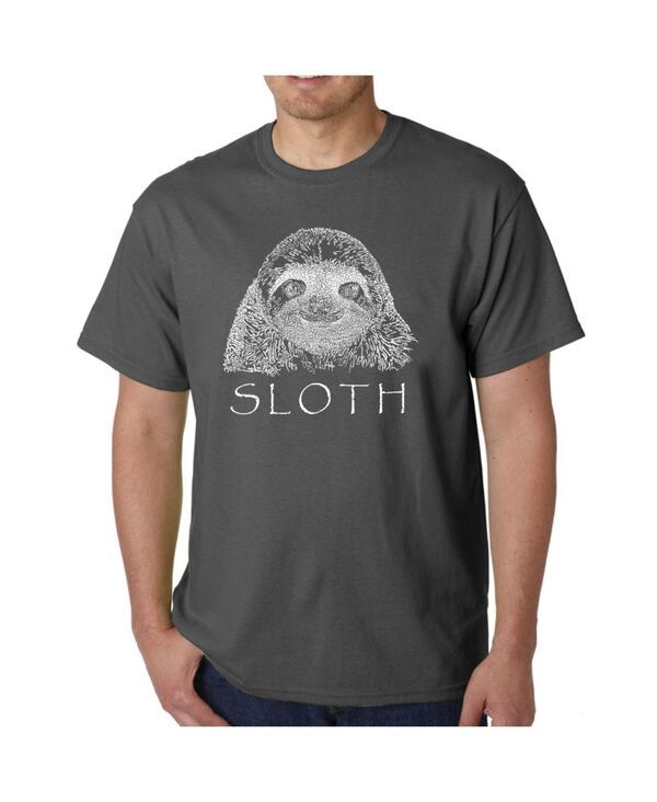 エルエーポップアート メンズ トップス Tシャツ LA Pop Art Mens Word Art TShirt Sloth Gray グレー