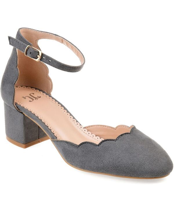 ジュルネ コレクション レディース シューズ パンプス アンクル ヒール Journee Collection Womens Ednankle Strap Block Heel Pumps Gray グレー