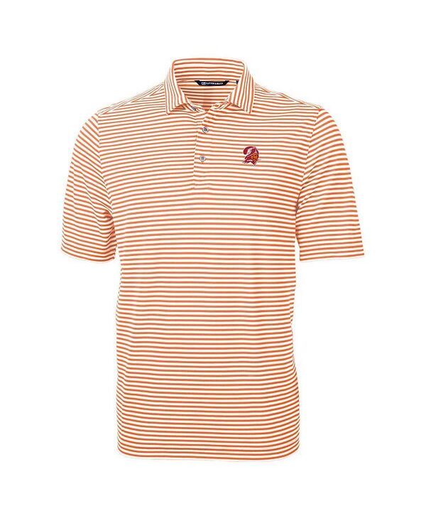 カッターアンドバック メンズ トップス ポロシャツ Cutter Buck Mens Orange Tampa Bay Buccaneers Virtue Eco Pique Stripe Polo Orange オレンジ