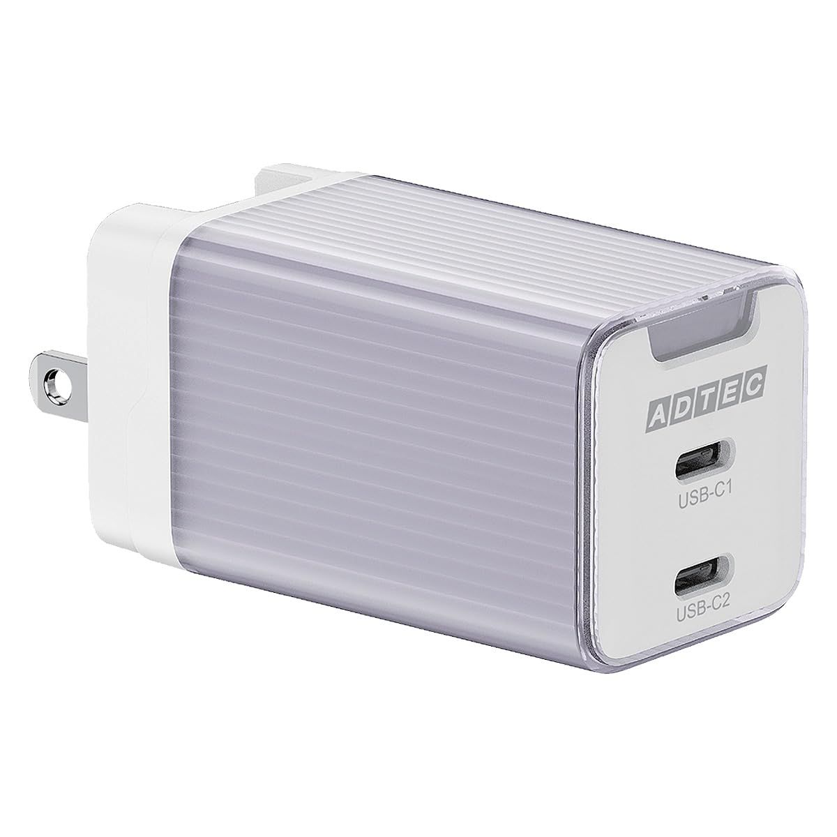 アドテック パステル パープル 65W 2ポート コンパクト PD充電器 折り畳み iPhone 17 Air Pro Pixel10 Pro スマホ 対応 Switch 急速充電 高速充電 QC ACアダプタ 【USB-Cx2】【PD3.0/GaN ...
