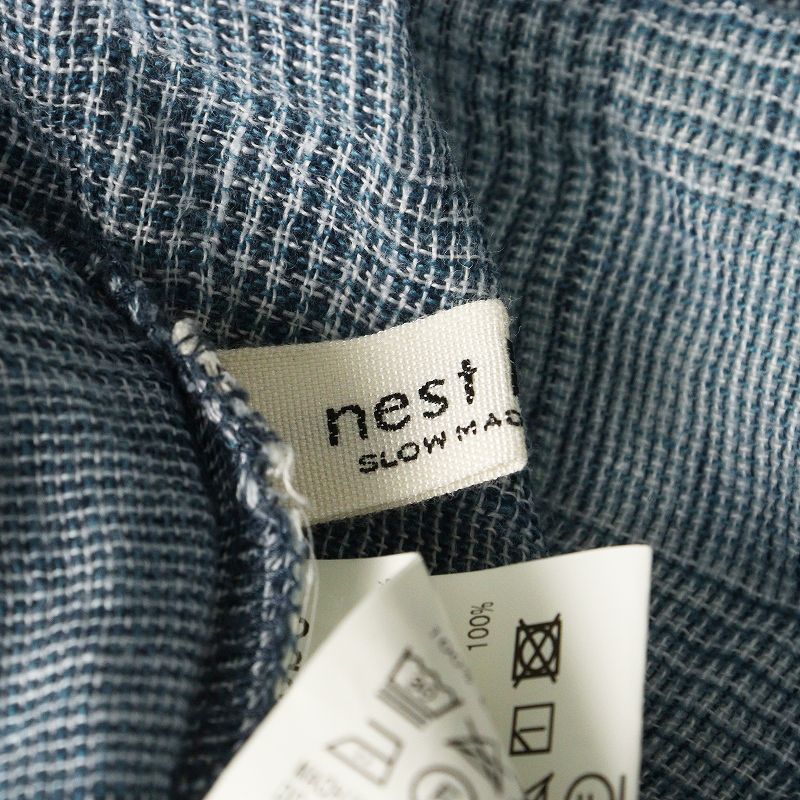 nest robe リネングレンチェックガーゼワンピース 【公式通販】