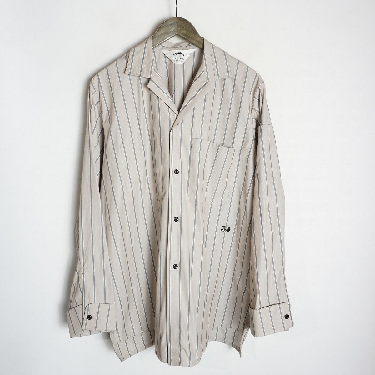 美品 21AW SUNSEA サンシー 34 STRIPE GIGOLO SHIRT 長袖 ジゴロ