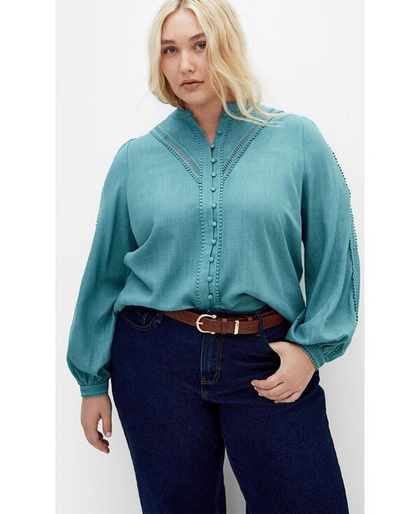 シティーシック レディース トップス シャツ プラスサイズ CITY CHIC Plus Size Mysteria Shirt French blue ブルー