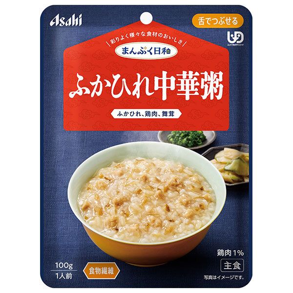 アサヒグループ食品 まんぷく日和 ふかひれ中華粥 100g×24袋入×(2ケース)| 送料無料 介護食 柔らかい 調理済 レトルト ストック 高齢者 健康 ケース買い まとめ買い 業者 仕入れ 大量 簡単 ヘルシー ドリンク