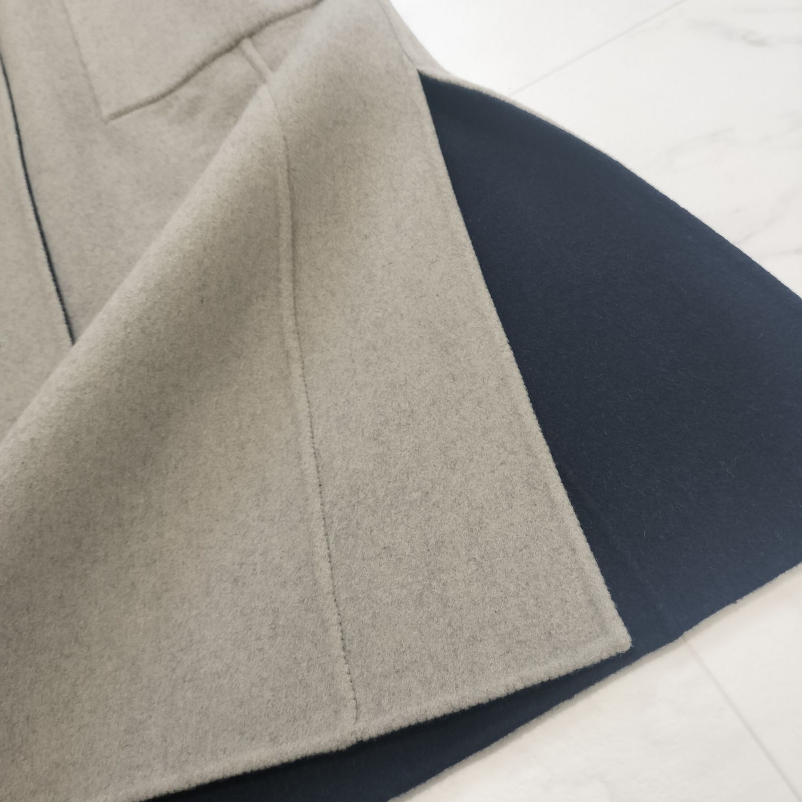 ADORE アドーア カシミヤ混 2TONE リバーシブル ジレ ロング丈 38 M 