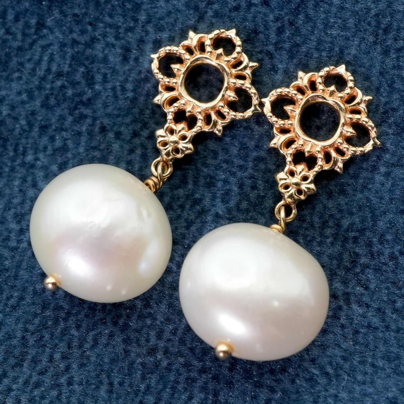 アガット K10 パール ミル打ち ピアスチャーム 透かし/24-5244 - メルカリ