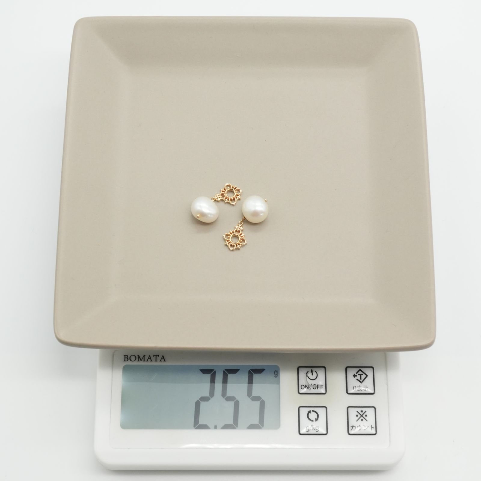 アガット K10 パール ミル打ち ピアスチャーム 透かし/24-5244 - メルカリ