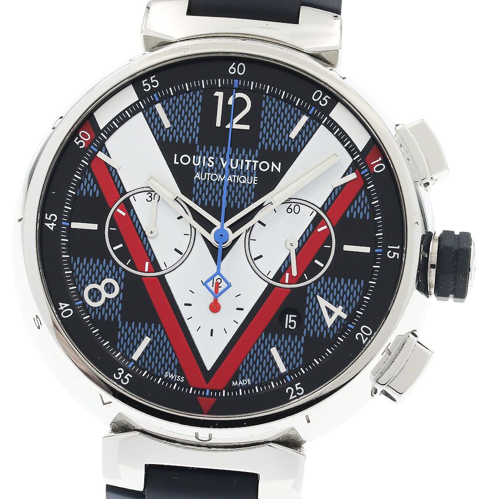 ルイ ヴィトン LOUIS VUITTON QA076Z タンブール ダミエ コバルトV 自動巻き メンズ 箱 保証書付き_941981