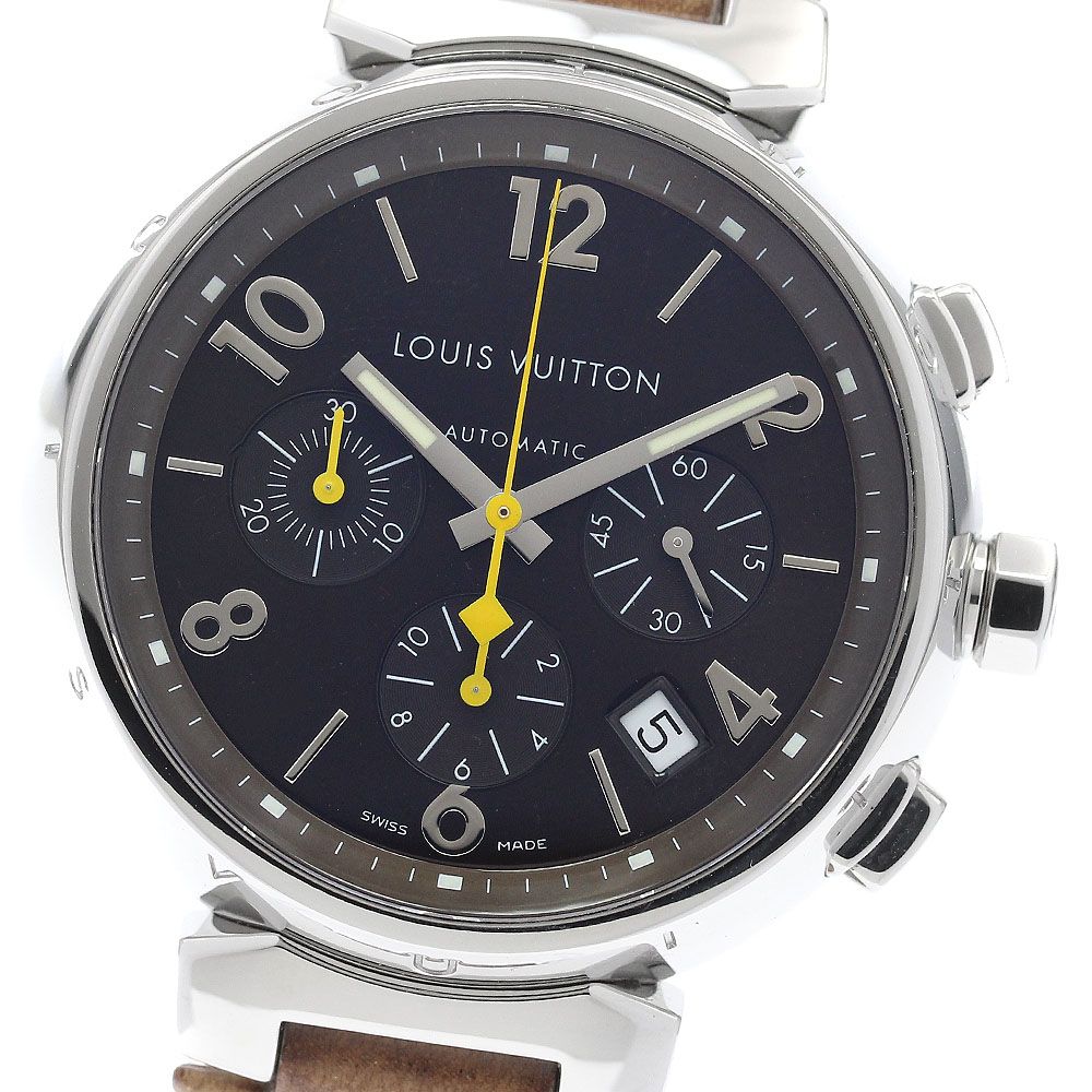 ルイ ヴィトン LOUIS VUITTON Q1121 タンブール デイト クロノグラフ 自動巻き メンズ き_942396