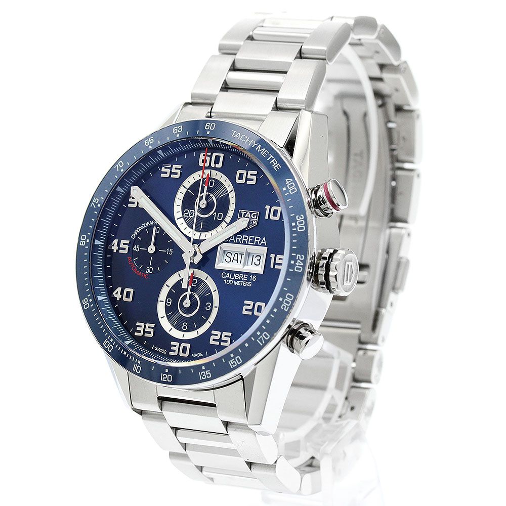  タグホイヤー TAG HEUER CV2A1V カレラ キャリバー16 デイデイト クロノグラフ 自動巻き メンズ _939692 無地シャツ 自動巻き時計 腕時計(アナログ)