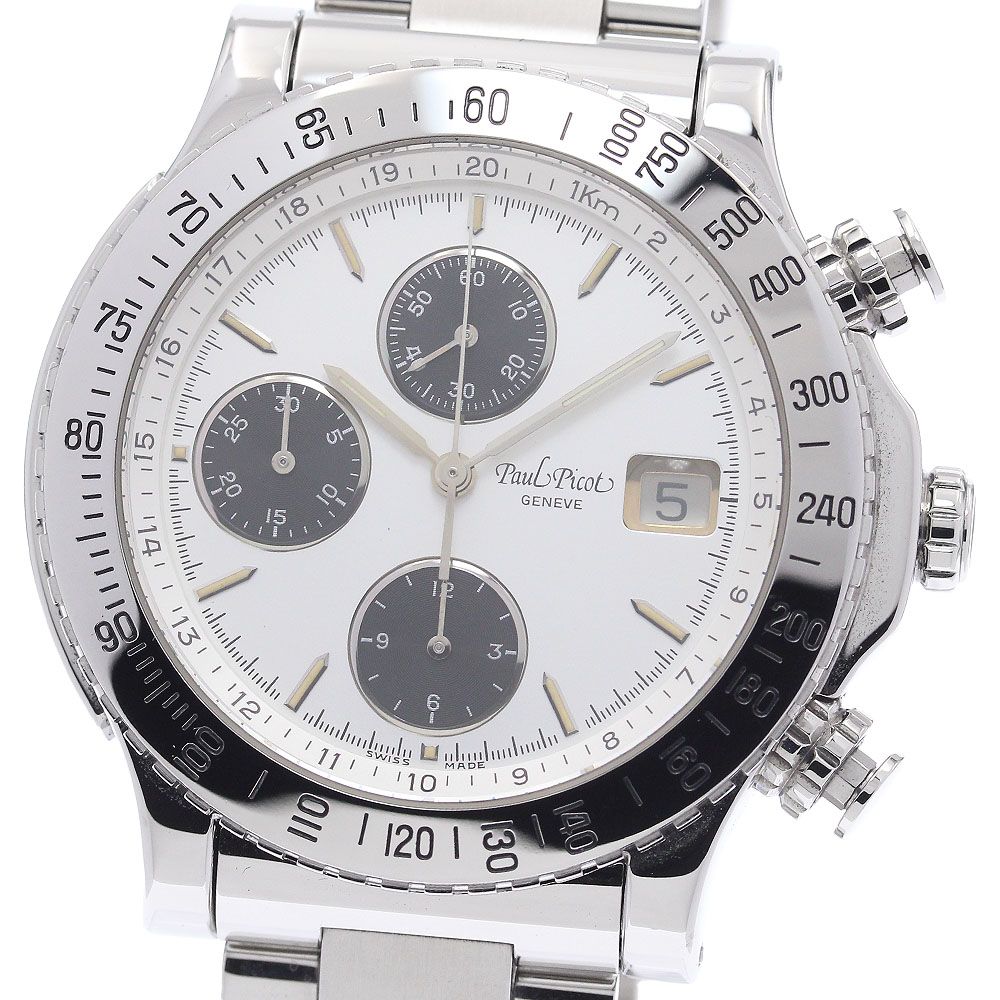 ポールピコ PaulPicot 613-400-4003 クロノグラフ デイト 自動巻き メンズ 保証書付き_936116