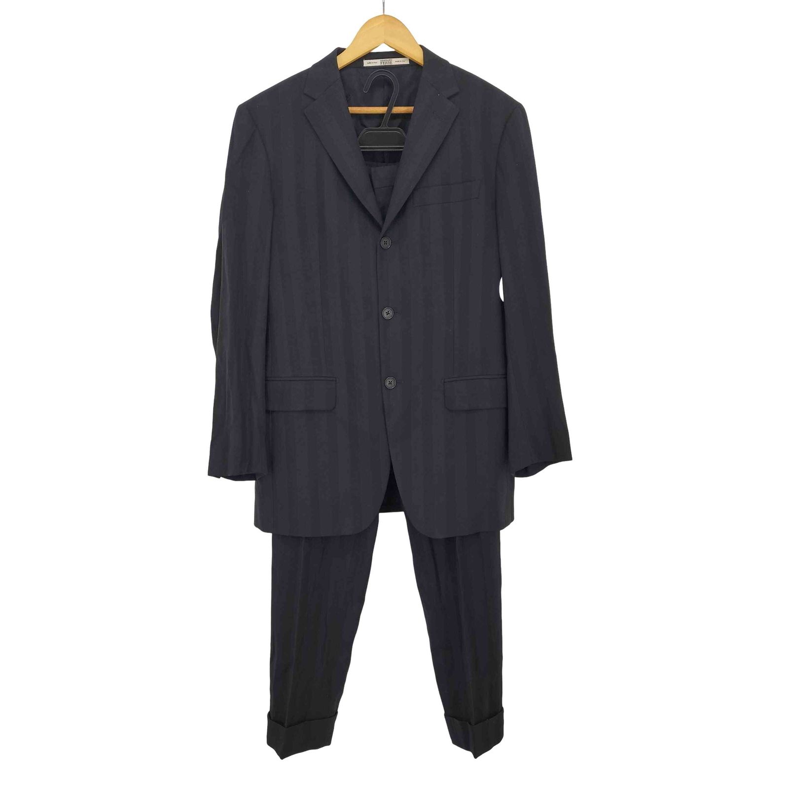 ★美品 GIANFRANCO FERRE STUDIO スーツ上下 XL(LL) ジャンフランコフェレ GIANFRANCO FERRE ウール混 2Bテーラード