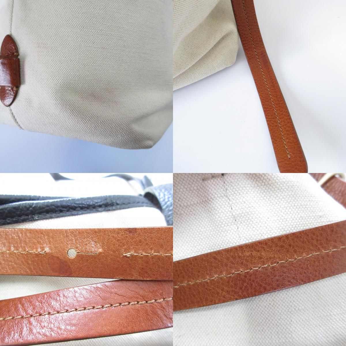 良品 Max Mara マックスマーラ 2WAY キャンバス トートバッグ オフ 