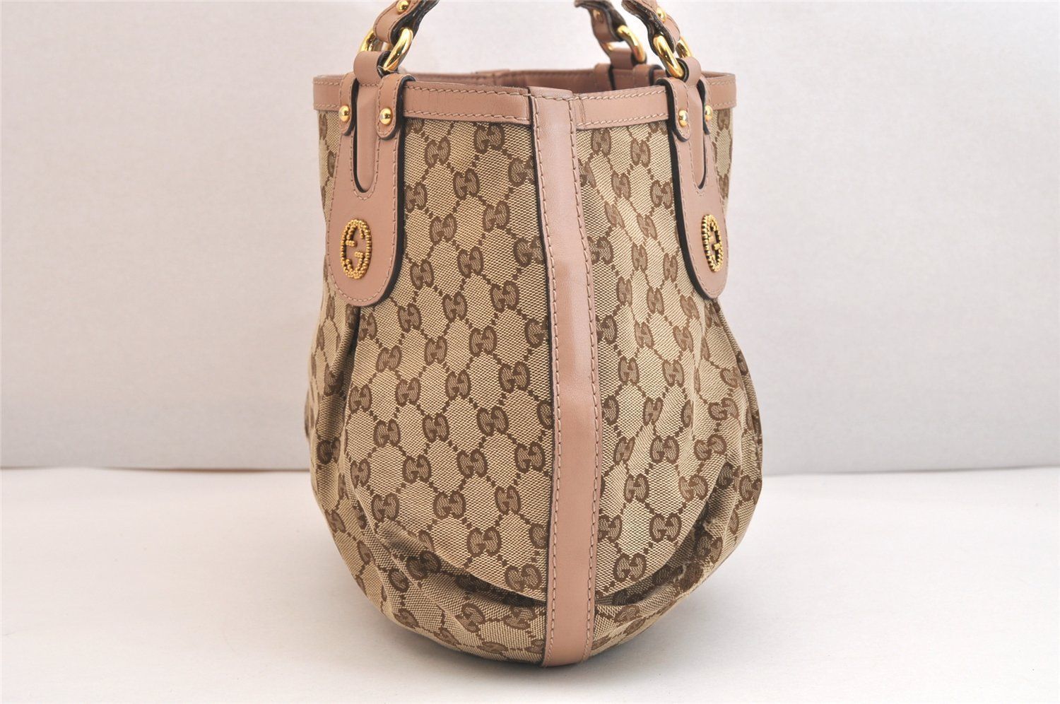 GUCCI グッチ スカーレット トート ハンドバッグ GGキャンバス レザー 