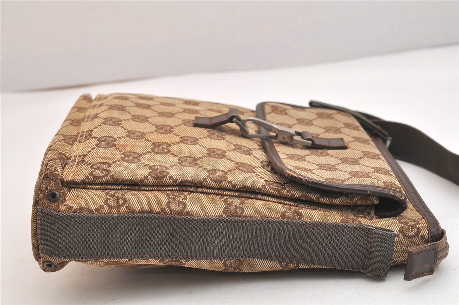 GUCCI グッチ ショルダークロスボディーバッグ GGキャンバス レザー
