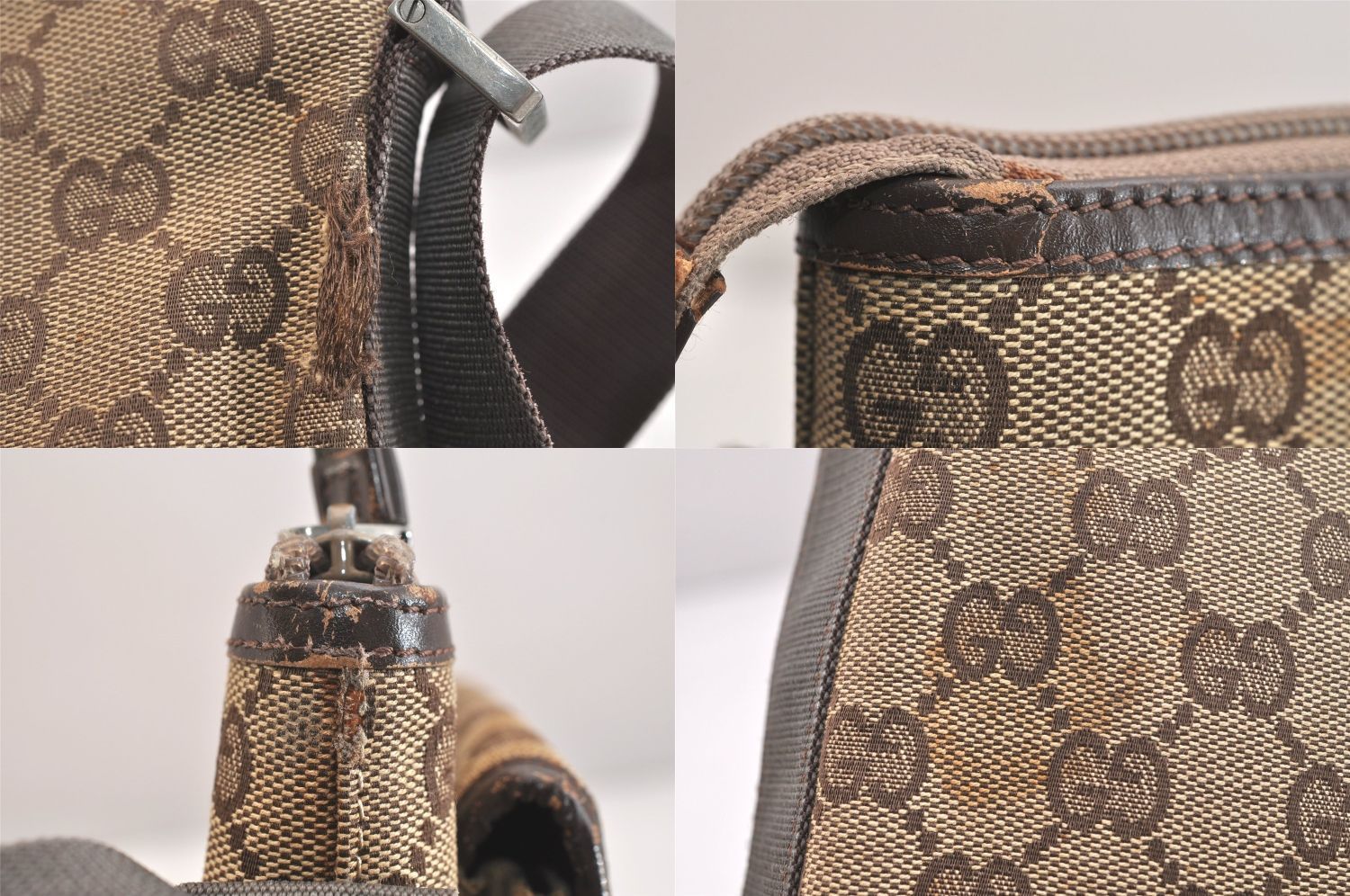 GUCCI グッチ ショルダークロスボディーバッグ GGキャンバス レザー