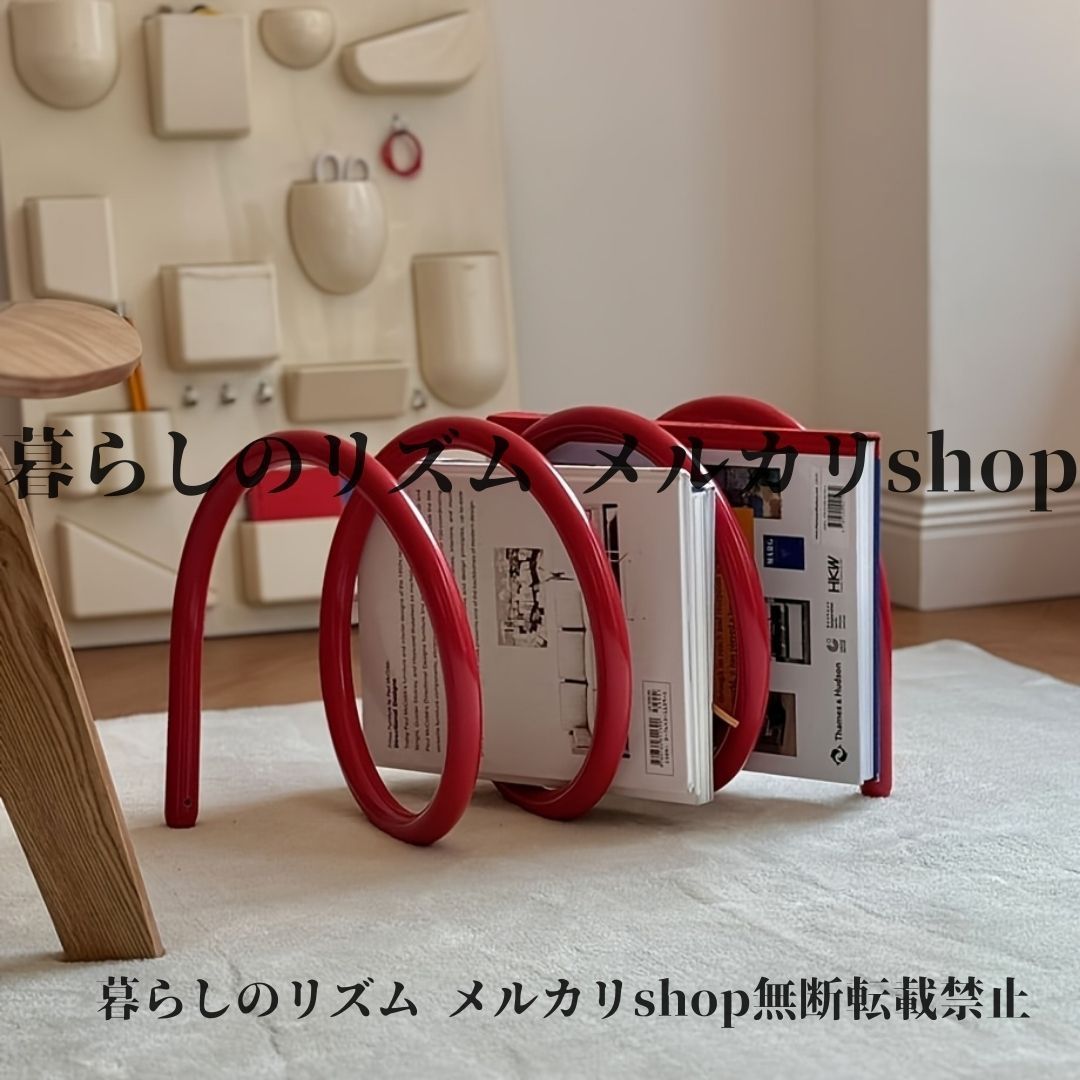 ブックスタンド ドーパミンカラフル ネット 鉄製スプリングブックエンド 回転式ブックホルダー デスクトップ 雑誌オーガナイザー 学習机 子ども部屋 デスク インテリア 漫画 絵本 リビング オフィスビビットカラー レッド