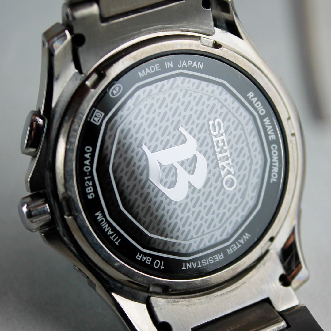 SEIKO ブライツ 5B21-0AA0 電波時計 チタン クオーツ ブラック文字盤