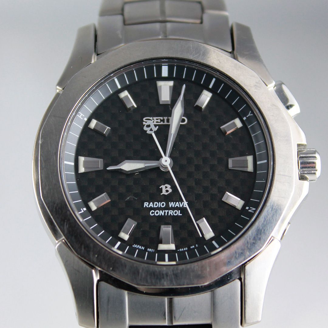SEIKO ブライツ 5B21-0AA0 電波時計 チタン クオーツ ブラック文字盤