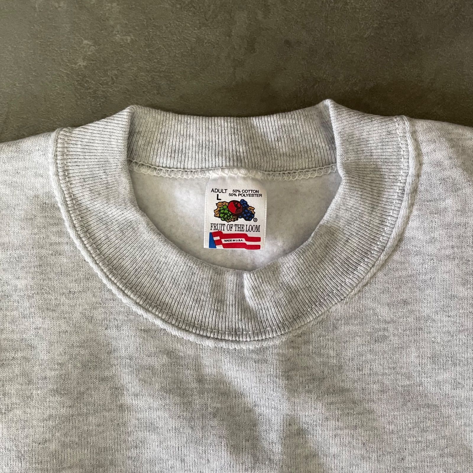 k-25】FRUIT OF THE LOOM USA製 Lサイズ グレー スウェット トレーナー 